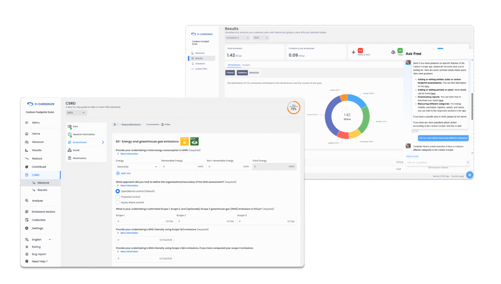 Le Carbon Cockpit, logiciel de comptabilité carbone de D-Carbonize